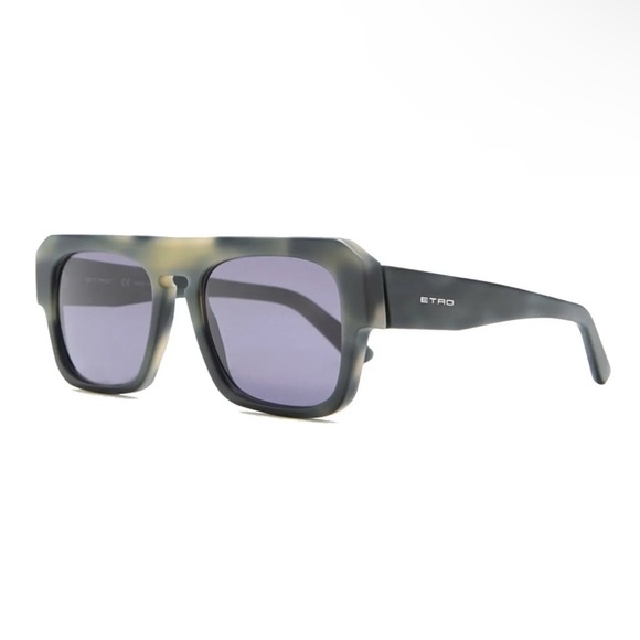 $385 Etro Navigator Sunglasses Matte Havana Gray Thick Frame  display picture 3